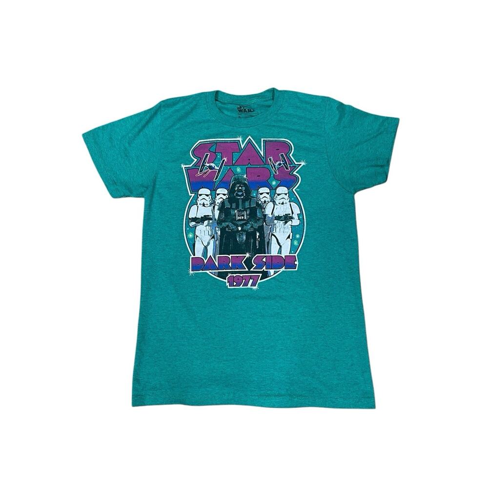 Fifth Sun Star Wars Green Dark Side Shirt Sz Small Darth Vader & Storm Trooper